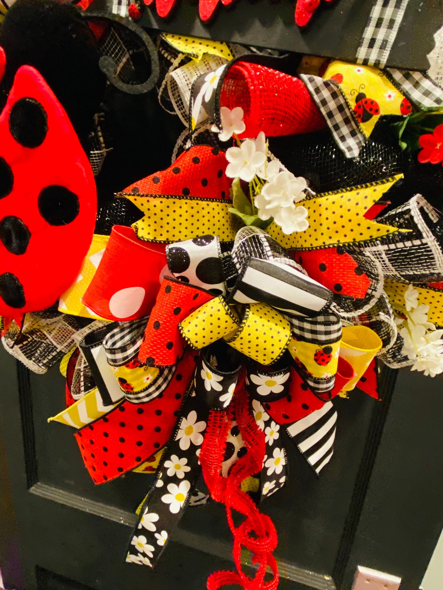 Ladybug Welcome Deco MeshWreath