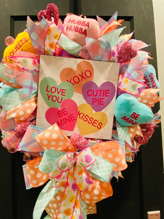 Conversation Hearts Valentine’s Day Wreath