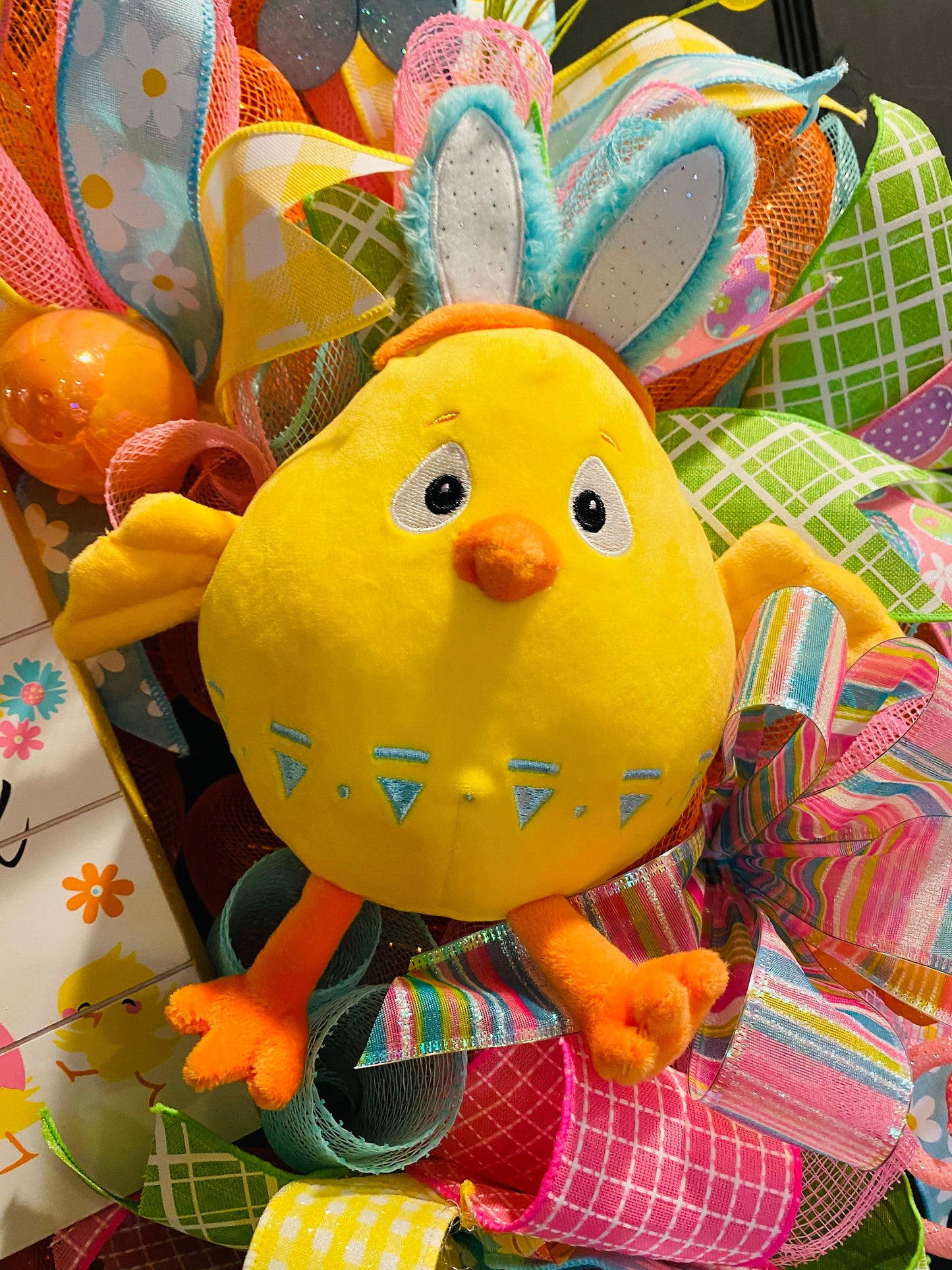 Whimsical Sweet Spring Easter One Cute Chick Wreath