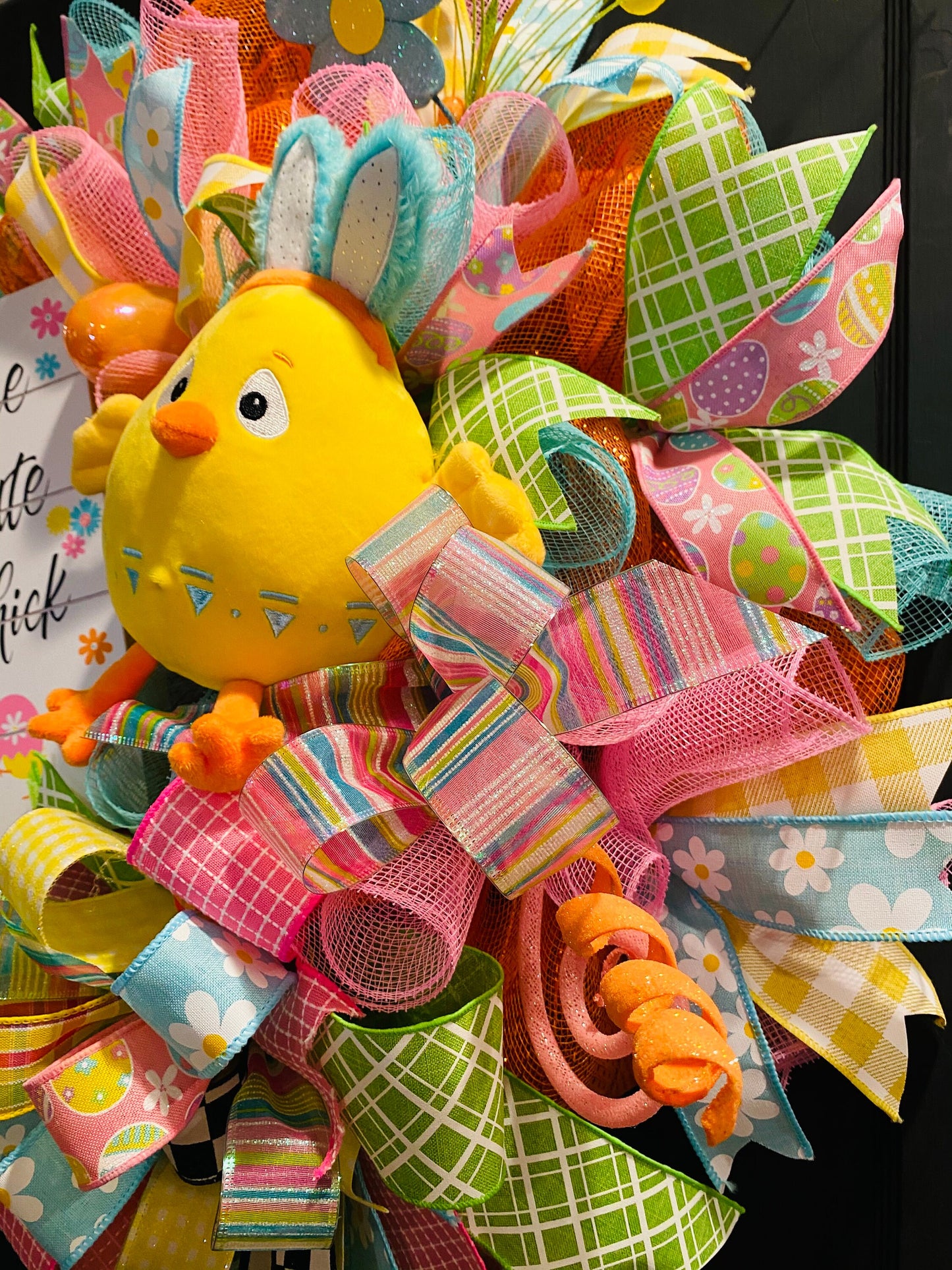 Whimsical Sweet Spring Easter One Cute Chick Wreath