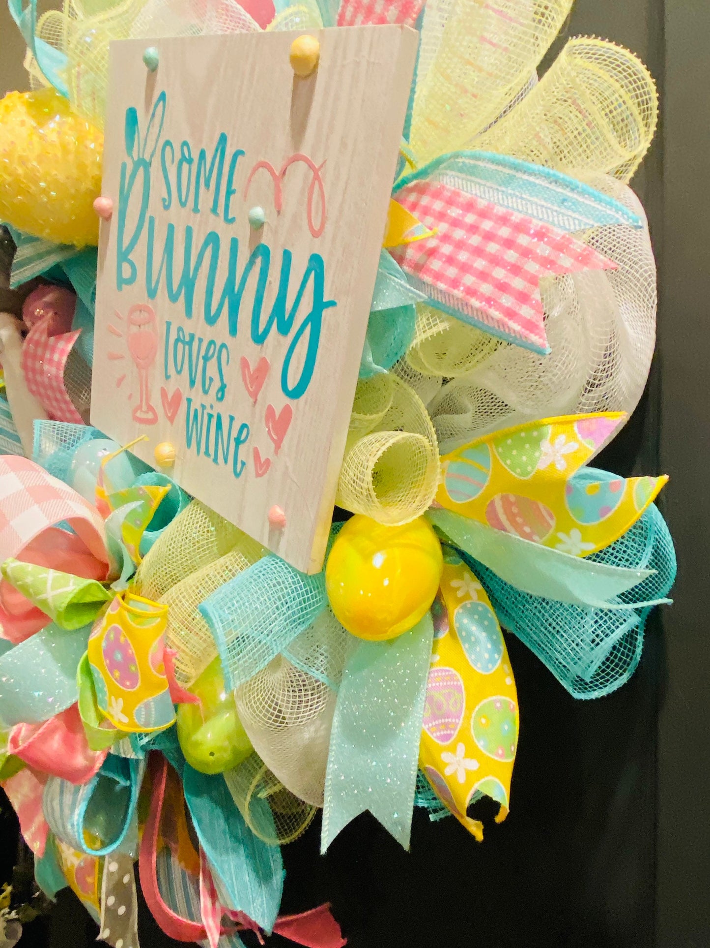 Whimsical Bunny Wreath, Some Bunny Loves Wine Wreath, Easter Decorations, Easter Wreath, Easter Door Decor, Spring Wreath, Easter Gifts