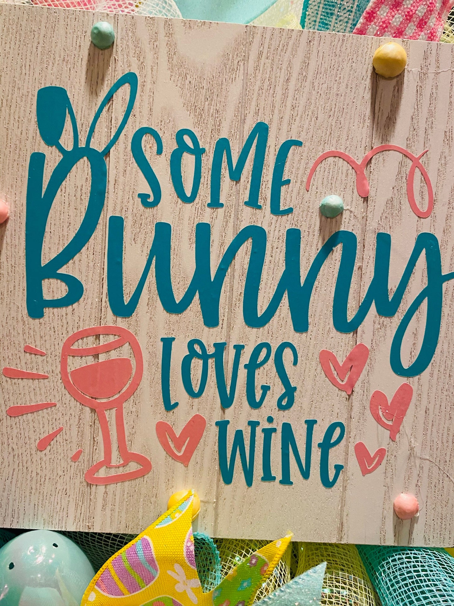 Whimsical Bunny Wreath, Some Bunny Loves Wine Wreath, Easter Decorations, Easter Wreath, Easter Door Decor, Spring Wreath, Easter Gifts