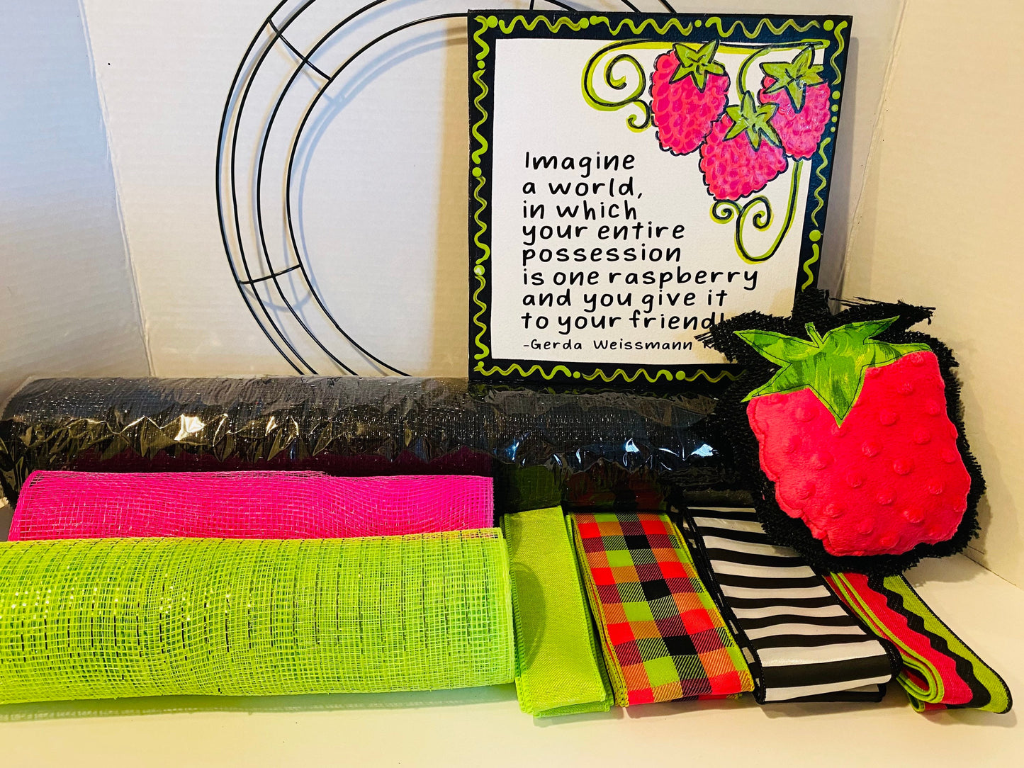 Sweet Raspberry Everyday Welcome Wreath Kit DIY