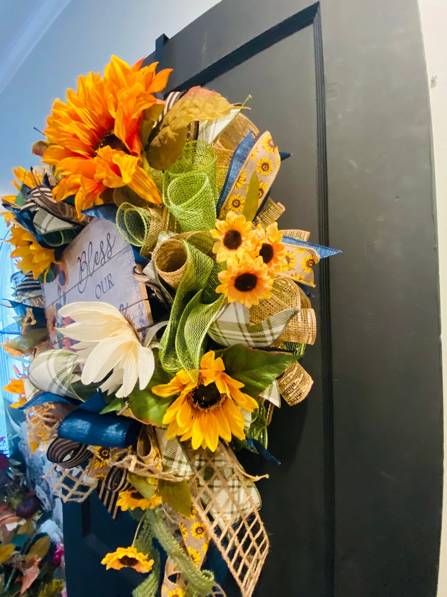 Bless Our Home Wreath, Facebook Live Wreath, Everyday Wreath, Sunflower Wreath, Fall Wreath, Wreath Kit, Welcome Wreath, Fall Wreath Kit