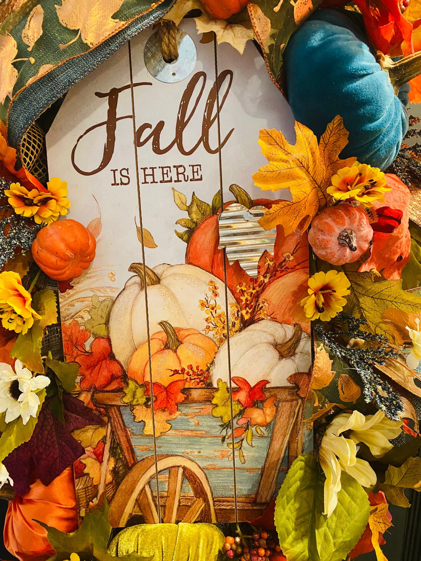 Fall is Here! Wreath, Facebook Live Wreath, Everyday Wreath, Sunflower Wreath, Fall Wreath, Welcome Wreath
