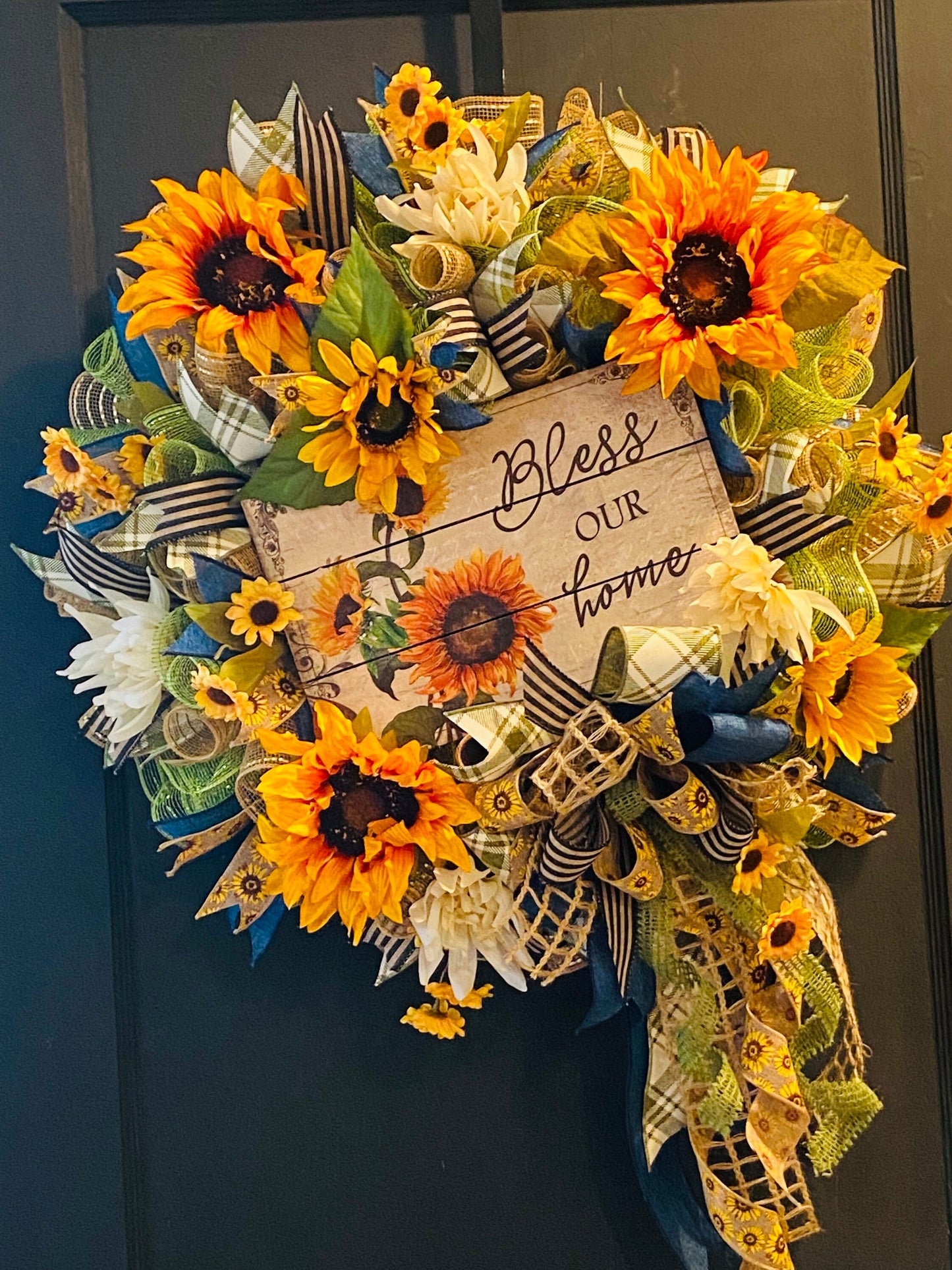 Bless Our Home Wreath, Facebook Live Wreath, Everyday Wreath, Sunflower Wreath, Fall Wreath, Wreath Kit, Welcome Wreath, Fall Wreath Kit