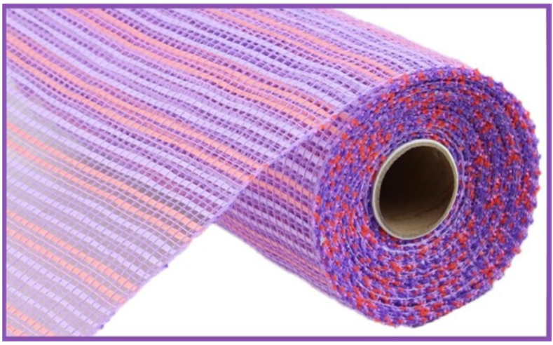 Light Pink/Lavender Horizontal Wide Stripe Mesh