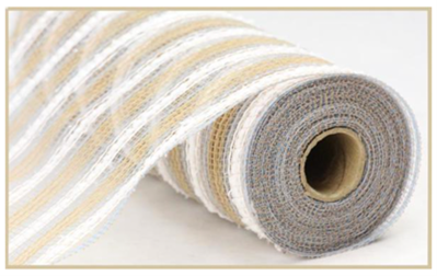 Natural/Matte Silver/White - Met/Snowdrift/Jute Stripe