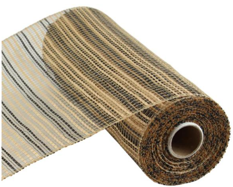 Natural/Black Horizontal Wide Stripe Mesh