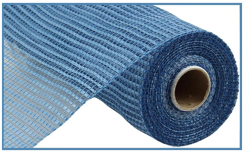 Smoke Blue - Horizontal Wide Stripe Mesh