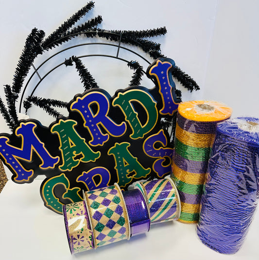 Party Kit - Mardi Gras DIY Wreath Kit