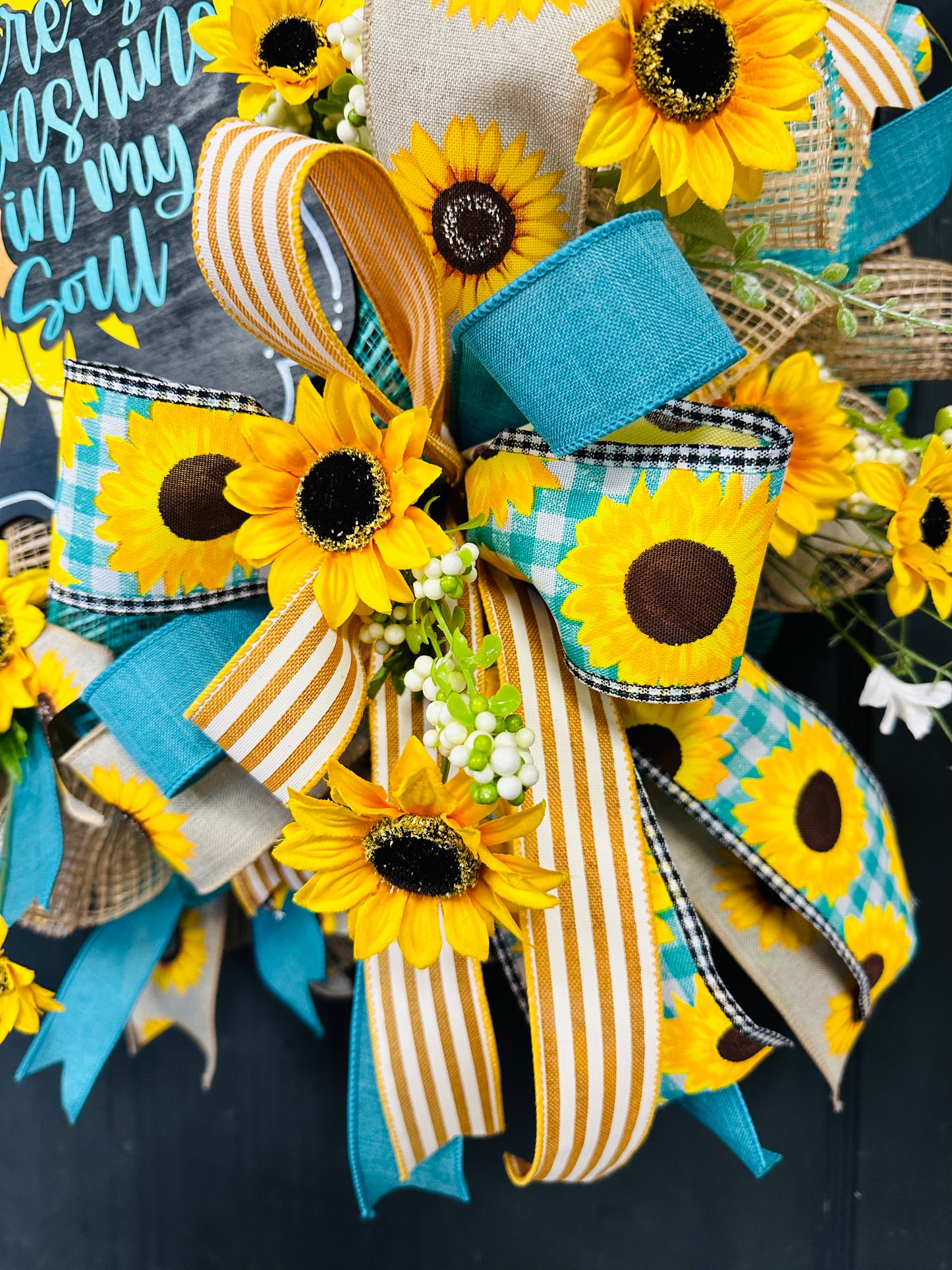 I Have Sunshine in My Soul Sunflower Wreath