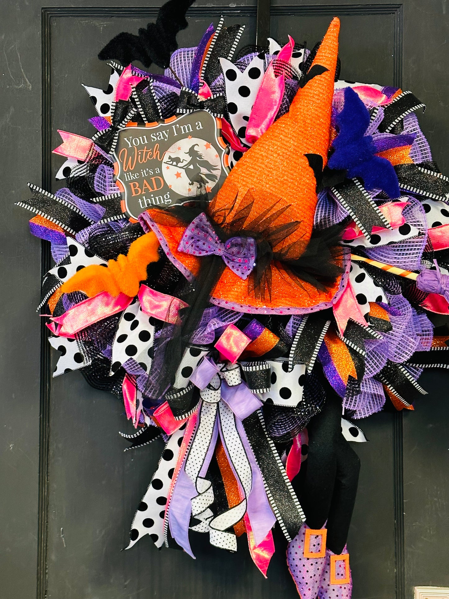 Wreath Kit - Witch Hat, Legs & Broom Halloween DIY Wreath