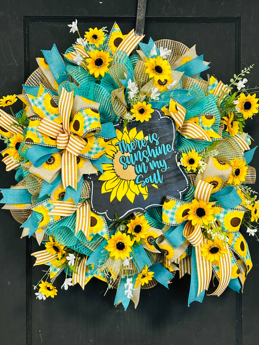 I Have Sunshine in My Soul Sunflower Wreath