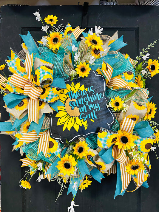 I Have Sunshine in My Soul Sunflower Wreath