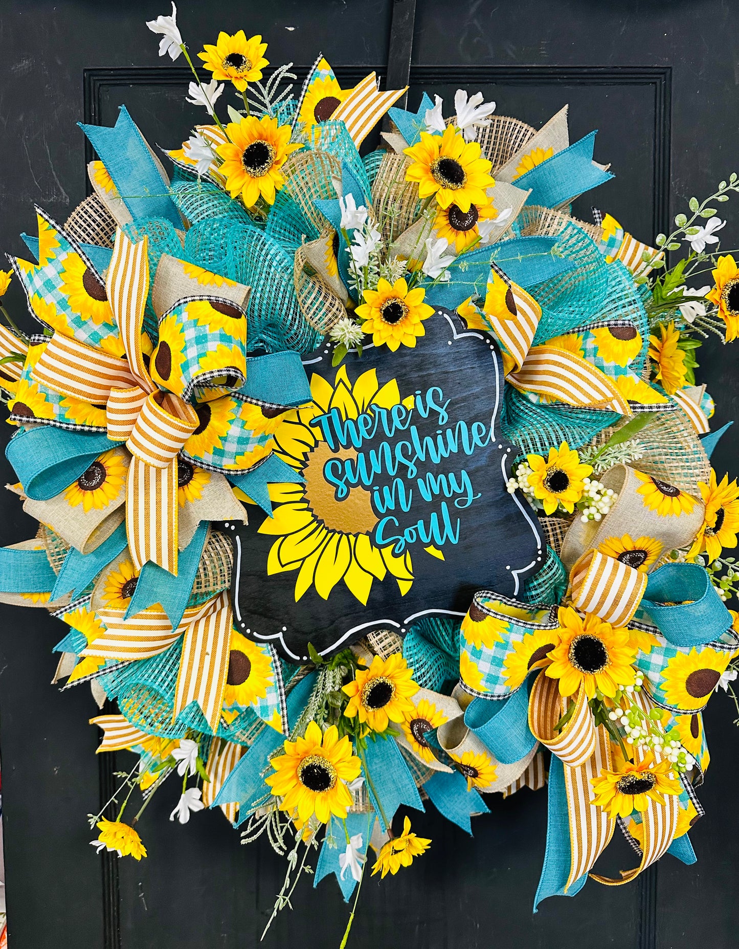 I Have Sunshine in My Soul Sunflower Wreath