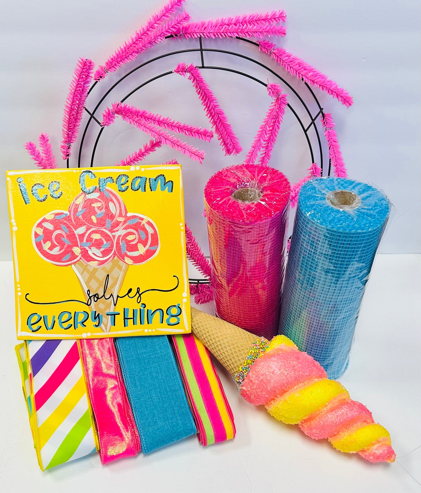 Ice Cream Solves Everything Summer Wreath Kit