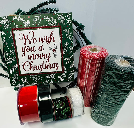 Party Kit - We Wish You a Merry Christmas DIY Wreath Kit