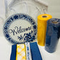 Welcome (Blue) Floral Everyday DIY Wreath Kit