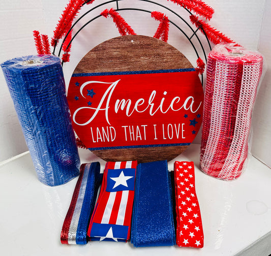 Wreath Kit - America, Land That I Love DIY kit