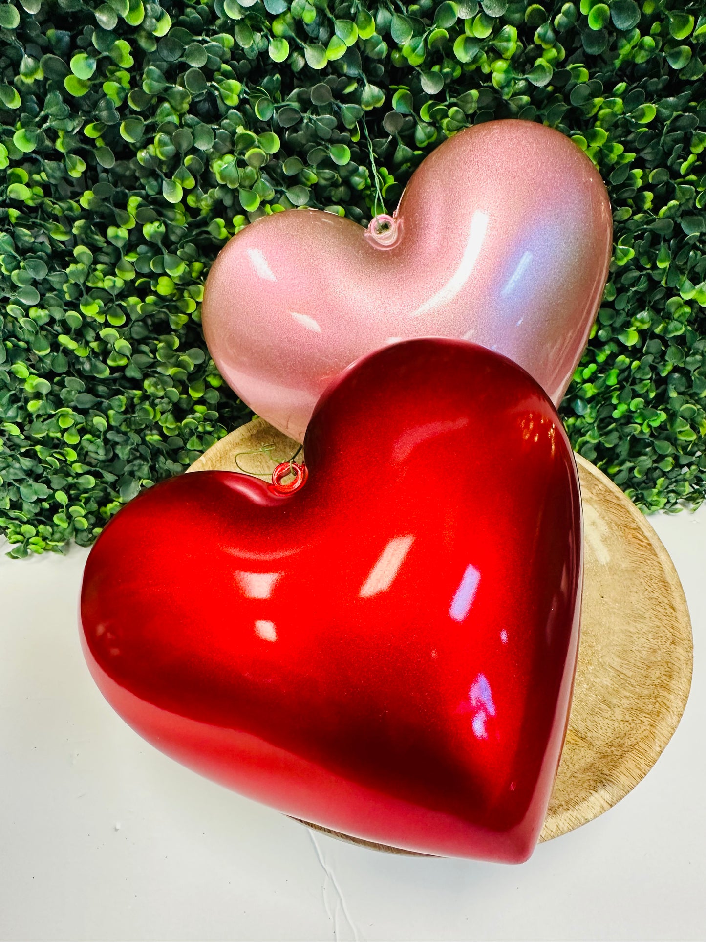 8" Candy Apple Hearts by Farrisilk