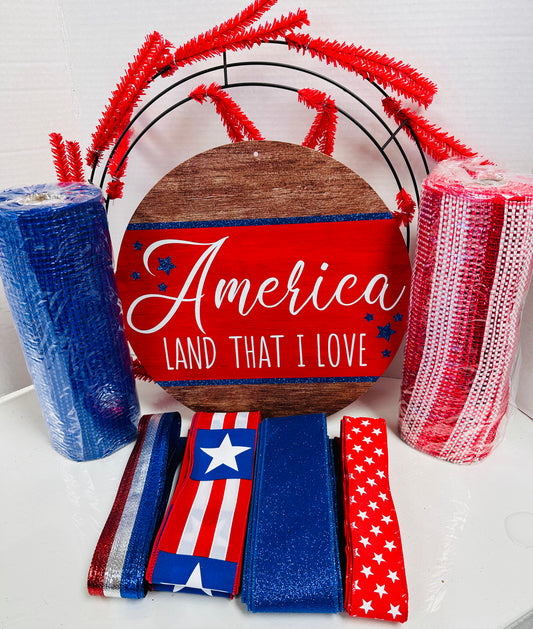 Wreath Kit - America, Land That I Love DIY kit