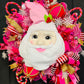 17" Plush Pink Santa Head