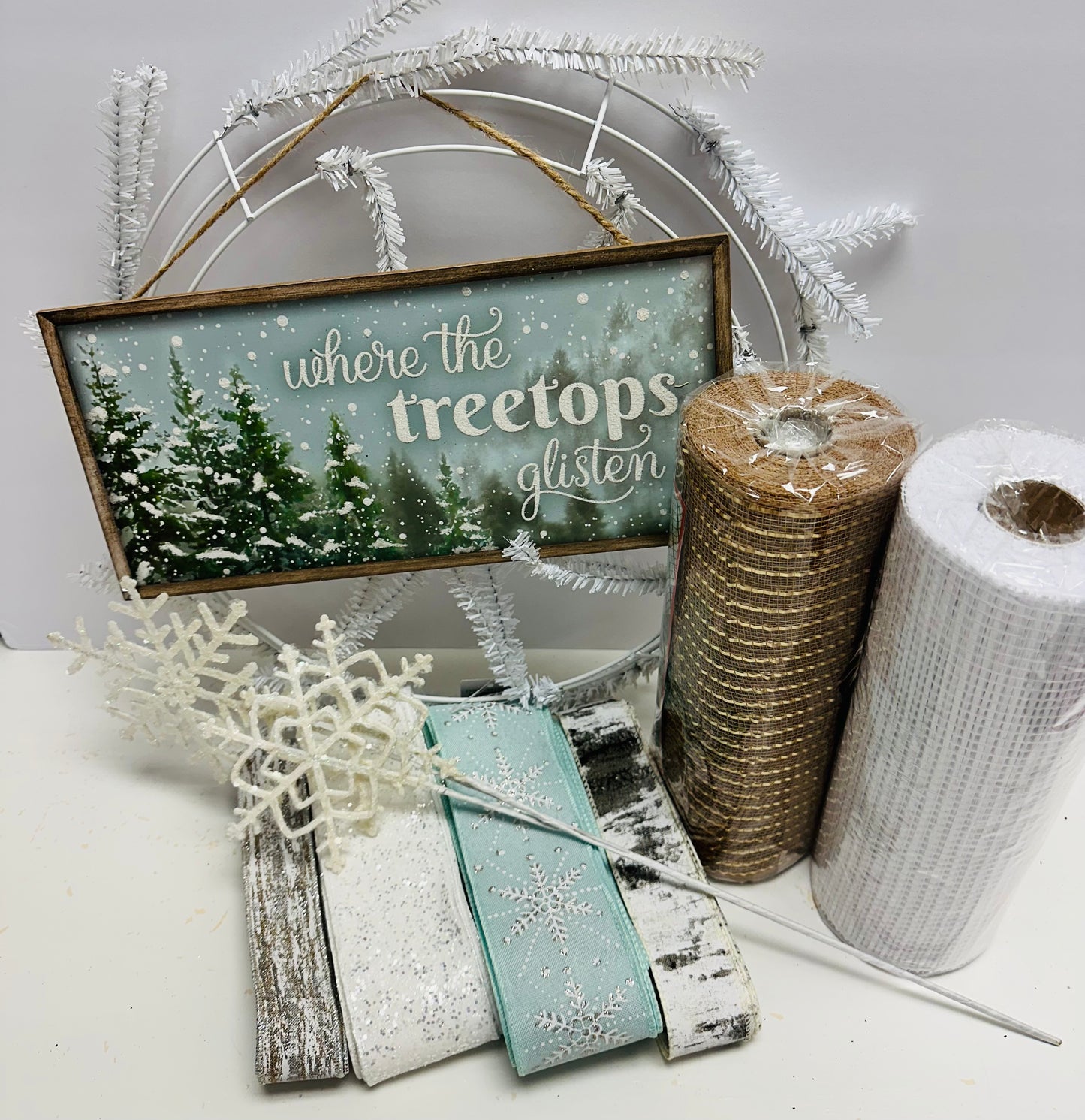 Where Treetops Glisten Winter Everyday DIY Wreath Kit