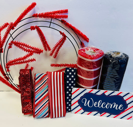 Party Kit - Patriotic Welcome DIY Kit (Diagonal Stripe) (Copy)