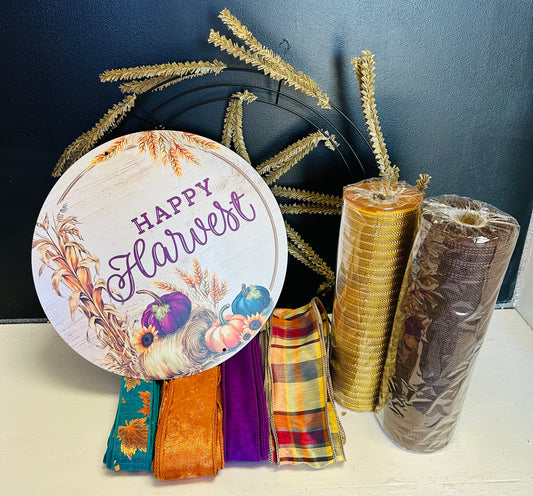 NEW Happy Harvest Fall Welcome DIY Wreath Kit