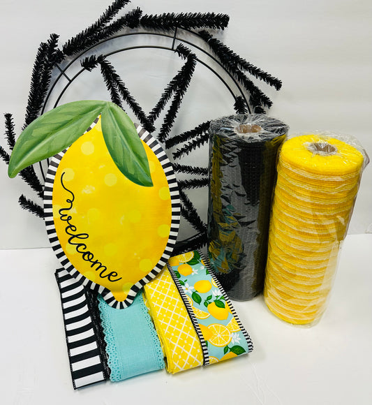 Lemon Welcome Spring Summer DIY Wreath Kit