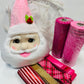 17" Plush Pink Santa Head