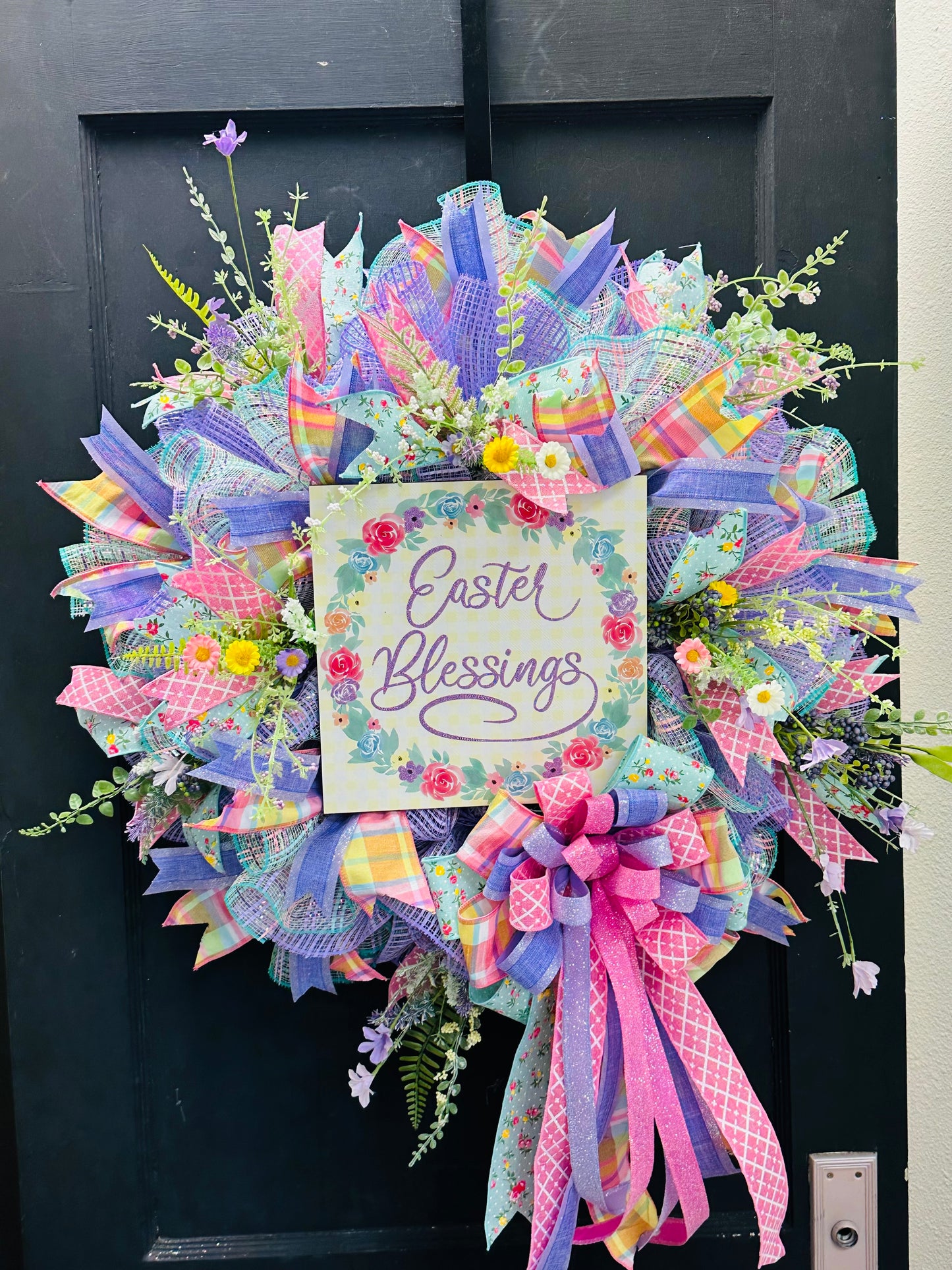 Easter Blessings Spring Spiritual Easter DIY Wreath Kit with Florals