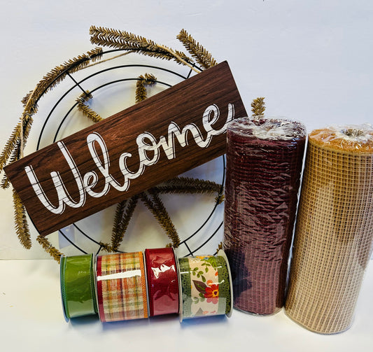 Party Kit - Welcome Fall DIY Party Kit (Brown Wood)