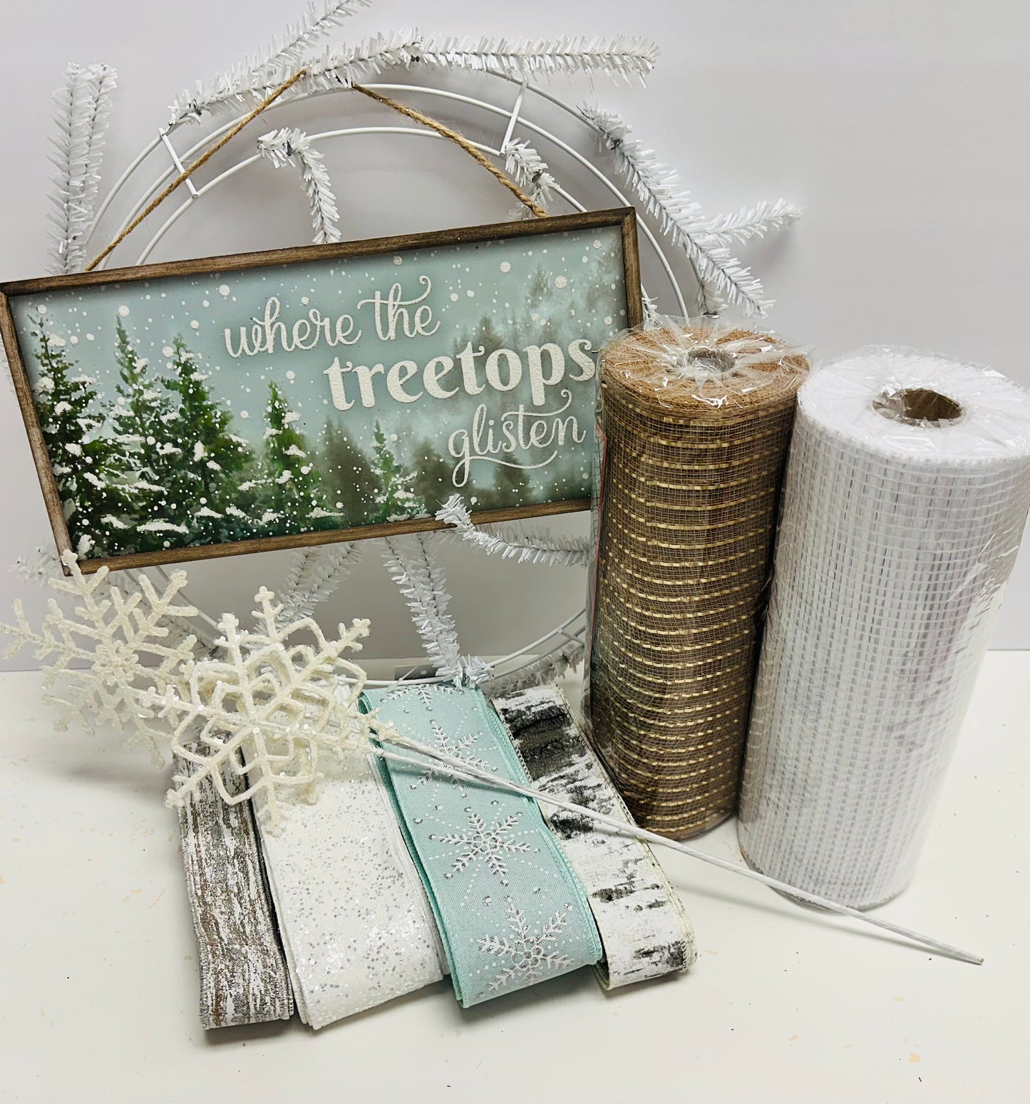 Where Treetops Glisten Winter Everyday DIY Wreath Kit