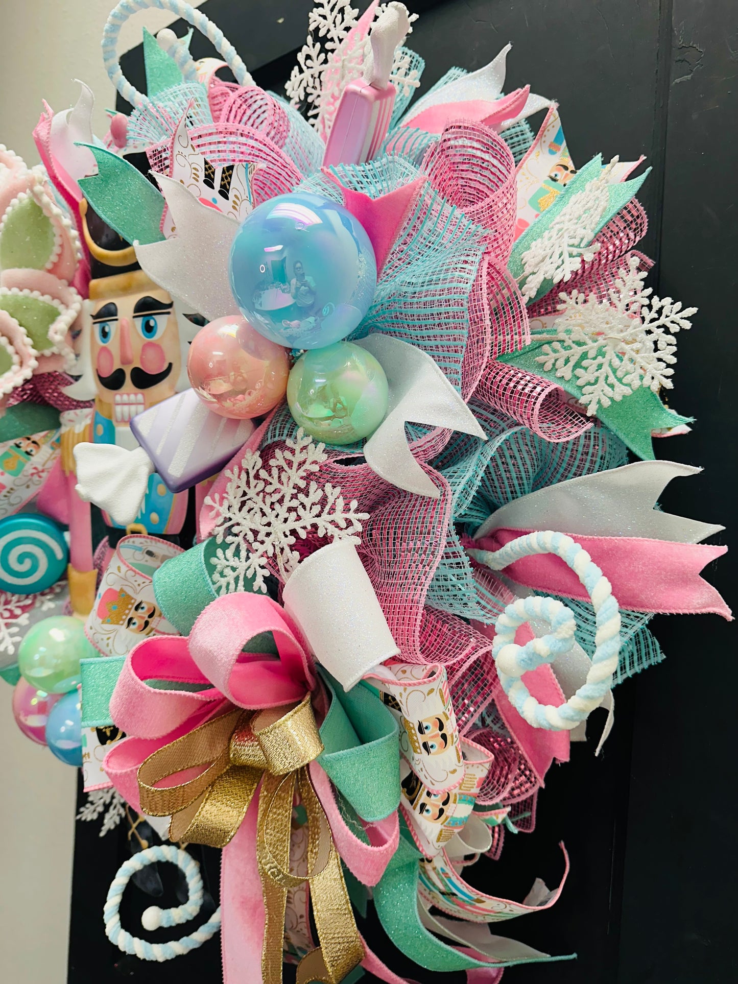 Pastel Nutcracker Christmas Winter Holiday Wreath