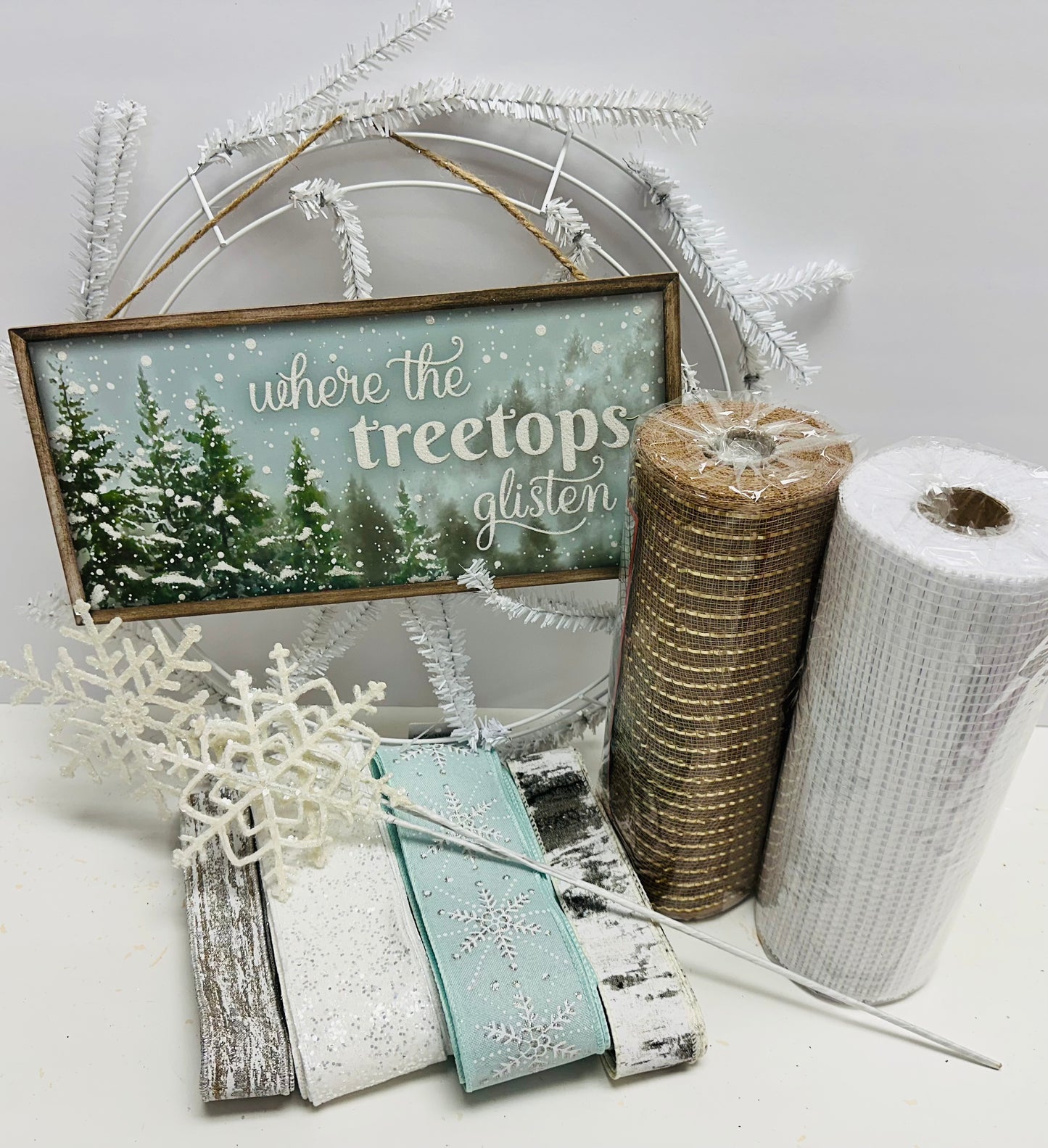 Where Treetops Glisten Winter Everyday DIY Wreath Kit