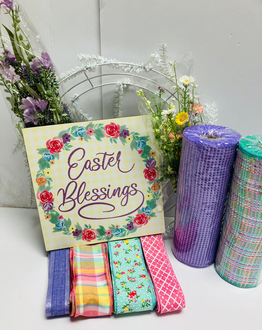 Party Kit - Easter Blessings Spring Spiritual Easter DIY Kit with Florals