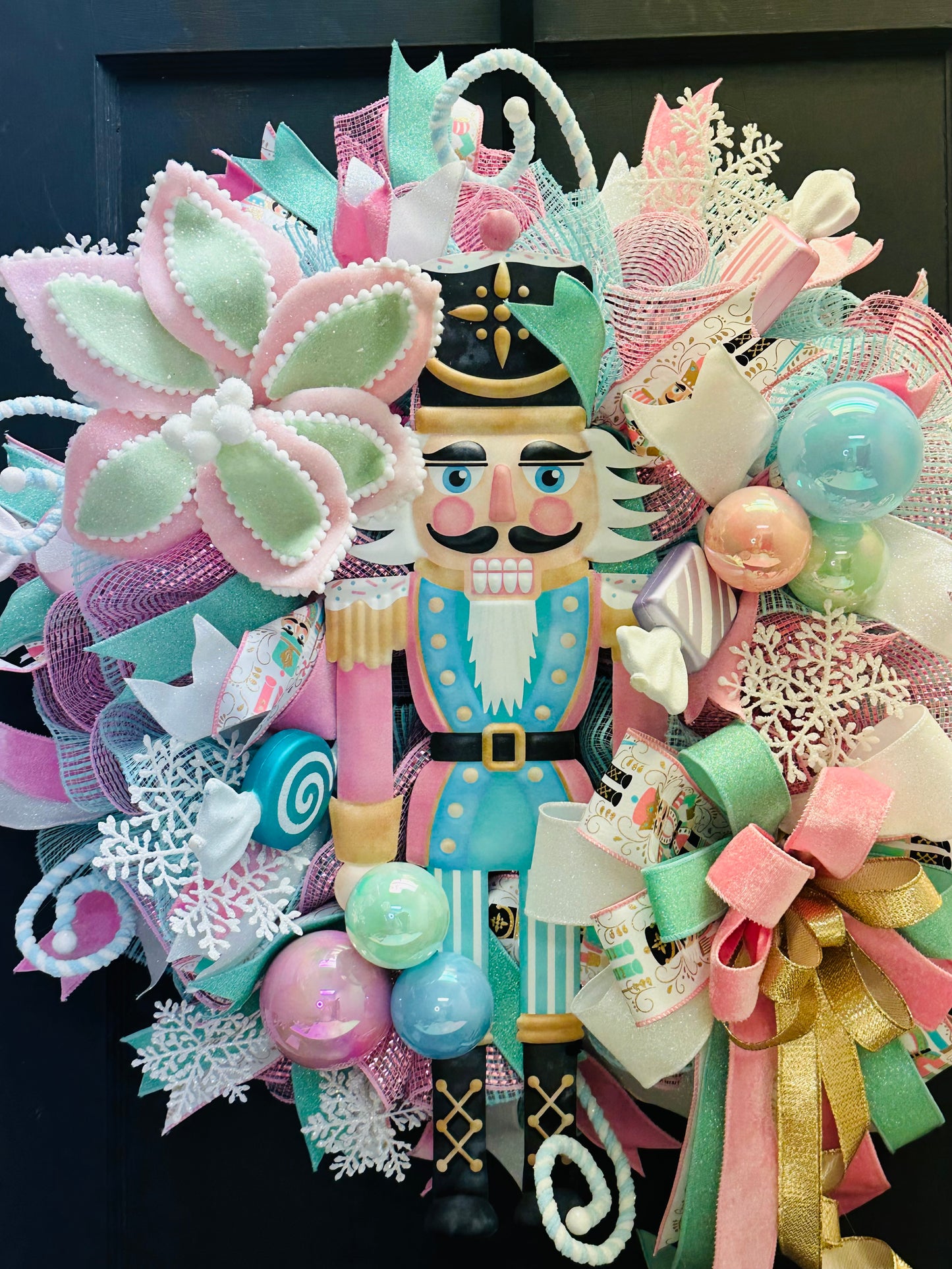 Pastel Nutcracker Christmas Winter Holiday Wreath