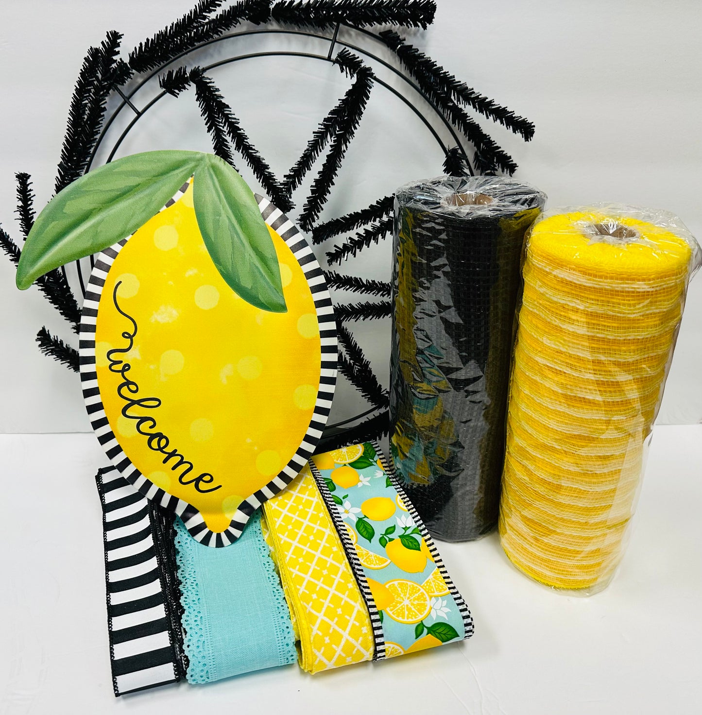 Lemon Welcome Spring Summer DIY Wreath Kit