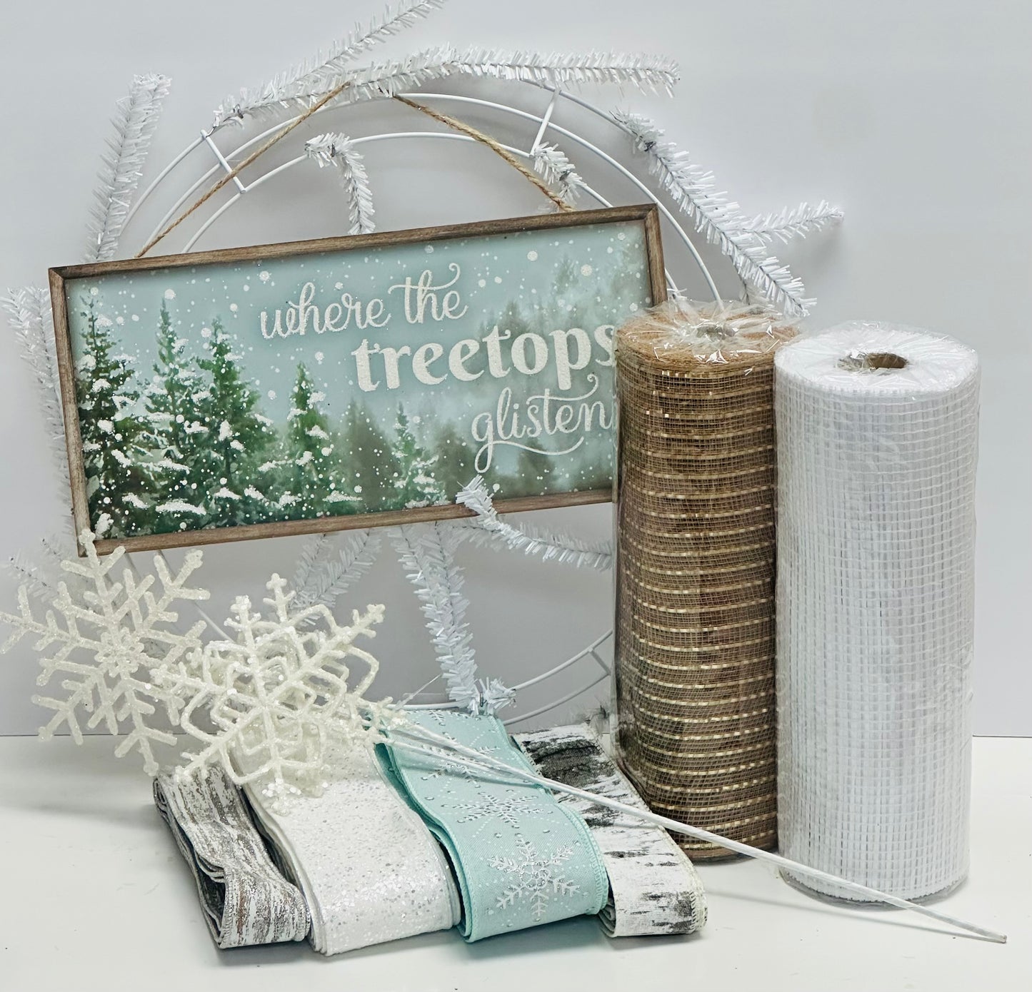 Where Treetops Glisten Winter Everyday DIY Wreath Kit