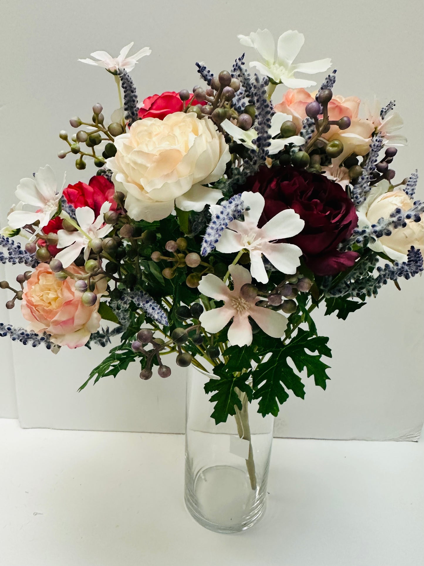 16"L Rose/Daisy/Lavender Floral Bush x 18