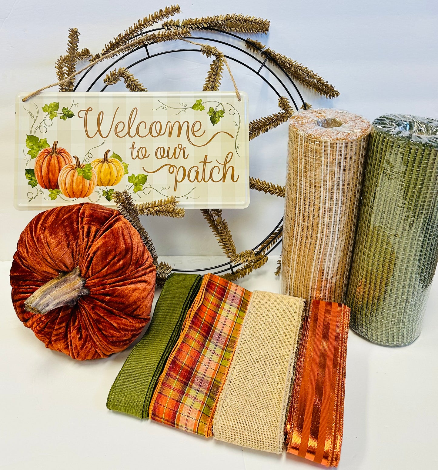 Party Kit - Welcome to Our Patch with Pumpkin DIY Wreath