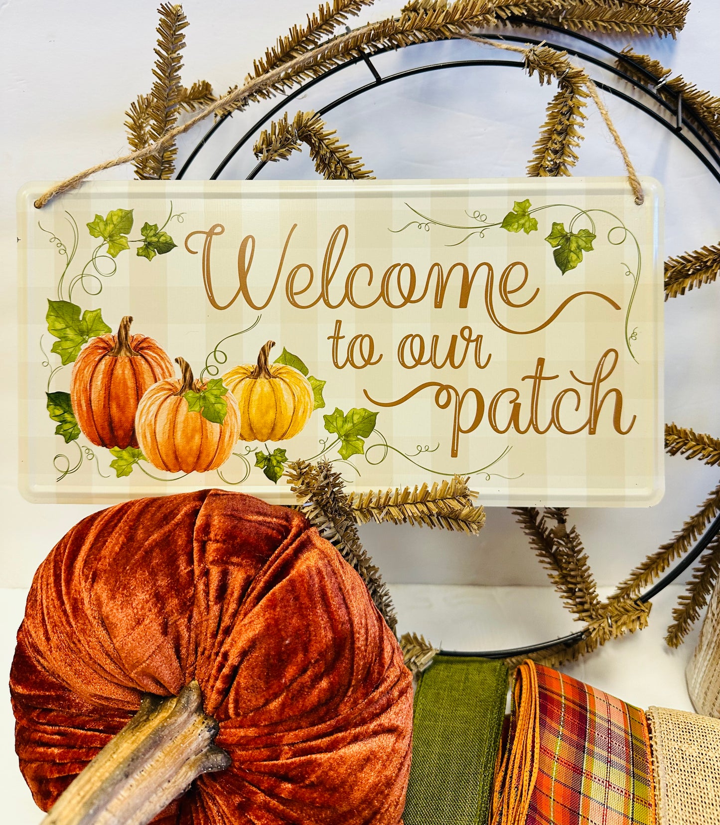 Party Kit - Welcome to Our Patch with Pumpkin DIY Wreath