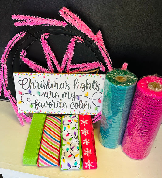Christmas Lights DIY Wreath Kit