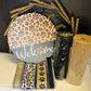 Cheetah Print Welcome with Paw Prints, Dog or Cat Lovers Wreath Kit