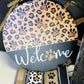 Cheetah Print Welcome with Paw Prints, Dog or Cat Lovers Wreath Kit