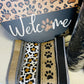 Cheetah Print Welcome with Paw Prints, Dog or Cat Lovers Wreath Kit