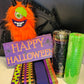 Wreath Kit - Furry Orange Monster Happy Halloween DIY Wreath Kit
