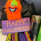 Wreath Kit - Furry Orange Monster Happy Halloween DIY Wreath Kit